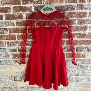 Anthropologie red polka dot dress